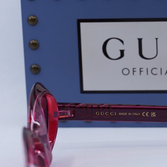 Gucci GG1722SA 004 Round Sunglasses - Shiny Transparent Dark Cyclamen main image 10